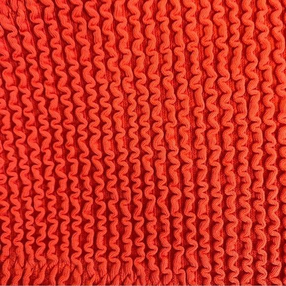 NWT J. Crew Retro Scrunchie Sweetheart Bikini Top in Vivid Flame Coral Red Sz 3X - Picture 12 of 16